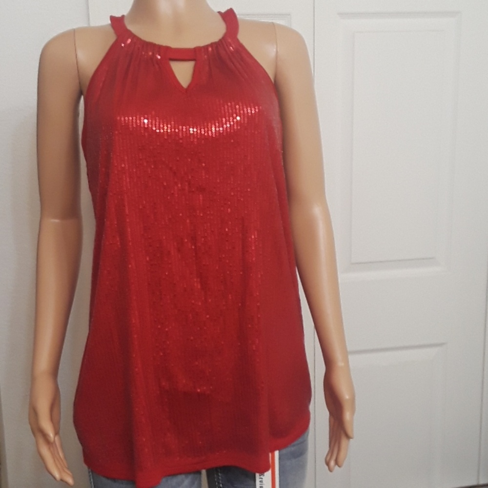 no boundaries red sequin cami